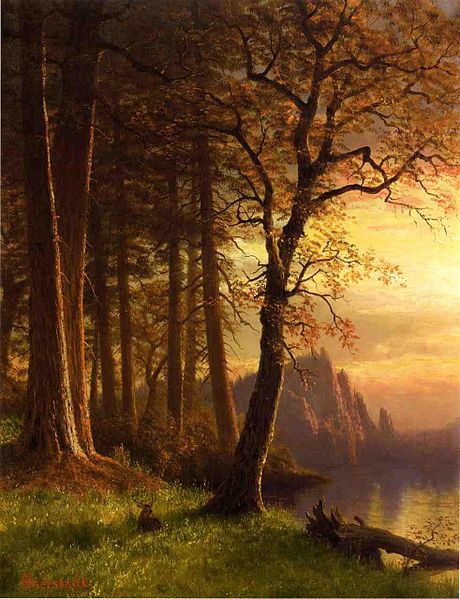 Albert Bierstadt Sunset in Californa Yosemite